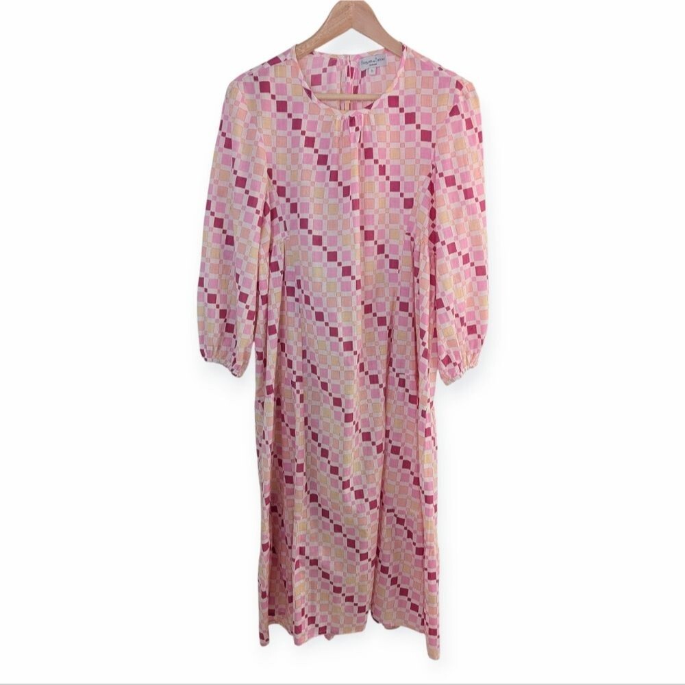 Monsoon And Beyond Lexi Geometric Midi Dress Pink Small